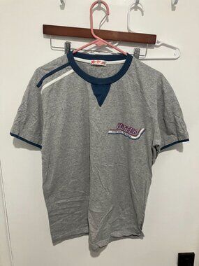 New Line Men's Cutter: Flying Over The Ocean T-Shirt, Gray, Size 42 (Large)